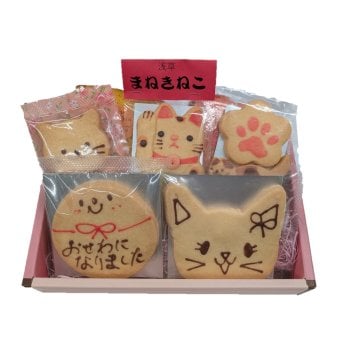 ねこちゃん好きの方へのお礼の贈り物に！おせわになりましたメッセージクッキーギフト【退職転勤移転御礼】(7種入り) 
