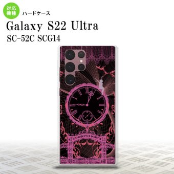 SC-52C SCG14 Galaxy S22 Ultra スマホケース 背面ケース ハードケース 時計 妖精 黒 ピンク メンズ レディース nk-s22ul-1255