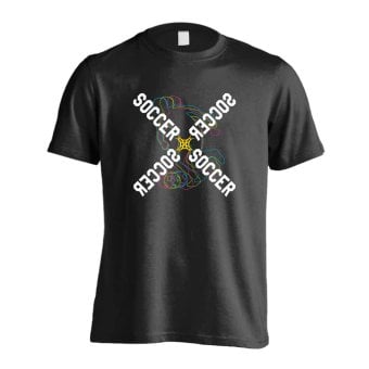 サッカー Tシャツ 半袖 メンズ ウェア レディース 練習着 ジュニア ドライ おもしろ tシャツ 速乾 名入れ スポーツ 女子 男子 チーム おしゃれ 文字入れ 「ネオンスタイルのクロスSOCCER」 アートワークスコウベ 【送料無料】