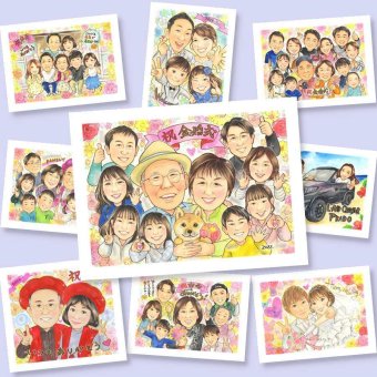 金婚式のギフトに、自然な笑顔を、やさしく描きます。下書き確認ができるので、安心して贈れます。 金婚式 似顔絵 贈り物 名入れ 手描き プレゼント ギフト 金婚式 結婚記念日 銀婚式 大人数 家族 祖母 おばあちゃん おじいちゃん 夫婦 下書き確認 名入れ 修正無料 サプライズ 喜ばれる 実績多数 一生もの 結婚記念日 長寿 50周年 親孝行 感謝 引っ越し ブライダルギフト お祝いの品