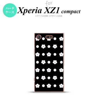 【SO02K】【スマホケース/スマホカバー】【エクスペリア XZ1】SO02K スマホケース Xperia XZ1 Compact SO-02K カバー エクスペリア XZ1 ドット・花柄 黒 nk-so02k-341【メール便送料無料】
