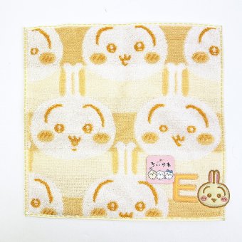ちいかわ うさぎ イニシャル タオルハンカチ(E)