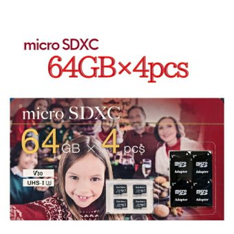 サンマックス・テクノロジー Micro SDXC 64GB×４pcs SDアダプター×４セット 台湾製 MicroSDXC64GBカード4枚MicroSDカード4枚入 ケース1個・SDアダプタ4枚 #36927 JAN:4571453190632