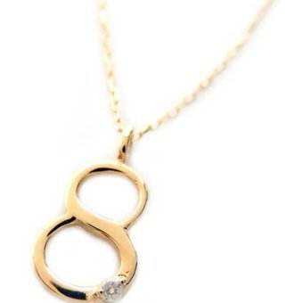 ナンバー ネックレス ダイヤモンド K18 ゴールド 数字 ペンダント 0.01ct ダイヤネックレス 18金 18k レディース メンズ シンプル 華奢 誕生日 プレゼント ギフト 贈り物