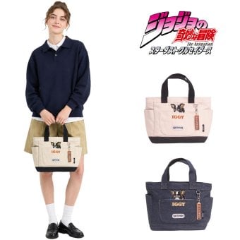 outdoor products ジョジョの奇妙な冒険 イギーモチーフキャンバストート トートバッグ 手持ち レディース メンズ ギフト プレゼント ネイビー jo04 ODJO10