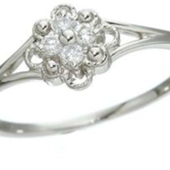 プラチナ900 ダイヤリング 指輪 レディース 7号 フローラ デザインリング 花びらモチーフ 天然ダイヤモンド アクセサリー ジュエリー 記念日 ギフト プレゼント