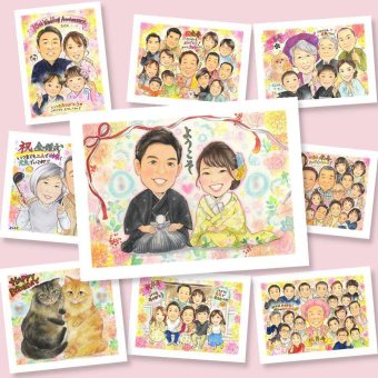 結婚式のギフトに、あたたかなタッチで、気持ちまで伝わる一枚に。下書き確認ができるので、安心して贈れます。 ウェルカムボード 贈り物 似顔絵 名入れ 手描き ギフト プレゼント 結婚式 記念 ウェディング 婚礼 ブライダル 新婦 カップル 両親 新郎 下書き確認 修正無料 名入れ 喜ばれる かわいい 親孝行 サプライズ ウェディング 一生もの 結婚式 思い出 感謝の品 引っ越し 大量注文 長寿祝い