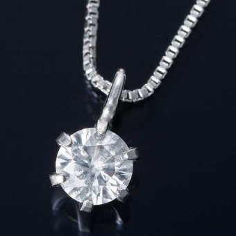 ネックレス レディース 一粒 ダイヤモンド 0.1ct K18WG 18金 ホワイトゴールド ベネチアンチェーン ペンダント シンプル 華奢 記念日 プレゼント ギフト ジュエリー