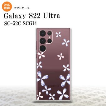 SC-52C SCG14 Galaxy S22 Ultra スマホケース 背面ケースソフトケース 花柄 カット 紫 メンズ レディース nk-s22ul-tp077