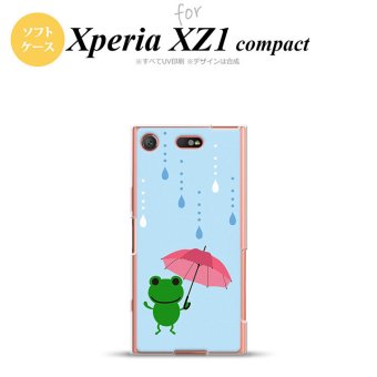 【SO02K】【スマホケース/スマホカバー】【エクスペリア XZ1】SO02K スマホケース Xperia XZ1 Compact SO-02K カバー エクスペリア XZ1 傘とカエル 水色 nk-so02k-tp678【メール便送料無料】