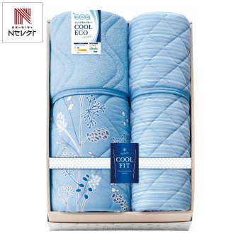 接触冷感 クールフィット 肌布団 敷パッド ギフトセット 2種入 冷感寝具 ウォッシャブル 夏用寝具【北海道・沖縄県・離島 配送不可】