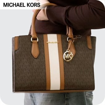 マイケルコース トートバッグ レディース ブランド MICHAEL KORS ベッカ 2WAY 30R6GQ6S2B-252 BRN ACORN