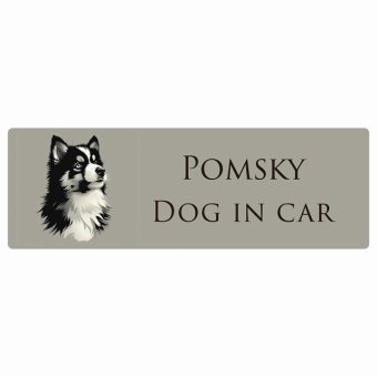 ドッグ カーステッカー イラスト付 Dog in Car ポンスキー Aタイプ セーフティサイン 犬種別 長方形 20x6.7cm シール リア あおり運転対策 Dog Sticker 屋外 屋内 防水 かわいい おしゃれ 安全対策 カーサイン