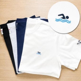 名入れ無料 名前入りTシャツ tシャツ 水泳 スイミング 厚手 メンズ レディース 半袖 クルーネック ワンポイント刺繍 ユニセックス S M L XL 6.2オンス コットン 綿 ホワイト 白 ブラック 黒 アッシュ ライトグレー ネイビー 紺 母の日 プレゼント【t33】【送料無料】