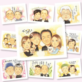 贈り物 似顔絵 家族 プレゼント 手描き 名入れ ギフト 記念日 お祝い 感謝 記念 誕生日 祖父母 両親 父 家族 母 修正無料 名入れ 下書き確認 実績多数 一生もの 似てる 喜ばれる 思い出 記念 感謝 同窓会 引っ越し 闘病中の方への励まし 感動 感謝の品 披露宴 大量注文 応援 メモリアル 二次会 サプライズ お祝い返し ブライダルギフト 長寿祝い