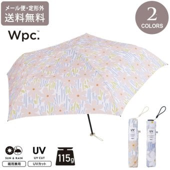 wpc. フラワーアンドステム mini 花柄 フラワー 総柄 ミニ 折り畳み傘 晴雨兼用 定形外 送料無料 日傘 雨傘 傘 UVカット AL02-045-002 撥水 軽量 wpc