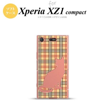 【SO02K】【スマホケース/スマホカバー】【エクスペリア XZ1】SO02K スマホケース Xperia XZ1 Compact SO-02K カバー エクスペリア XZ1 猫 チェック赤茶B nk-so02k-tp954【メール便送料無料】