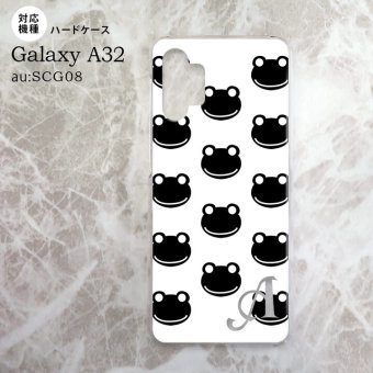 SCG08 Galaxy A32 ケース ハードケース カエル かえる A 白 黒 +アルファベット nk-a32-167i