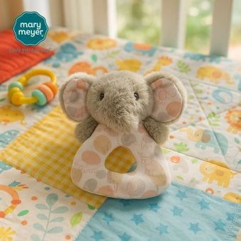 メリーマイヤー リーフエレファント ラトル 7cm ぞう | ぬいぐるみ ナチュラルカラー 動物 どうぶつ ファーストトイ ベビー 赤ちゃん こども Mary Meyer 正規輸入品