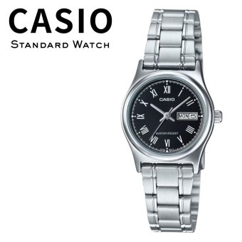 箱なし カシオ 腕時計 レディース ブラック シルバー ローマ数字 日付 曜日 アナログ 小さめ CASIO 海外モデル 逆輸入 女性 仕事 ビジネス プレゼント ギフト 成人 卒業 入学
