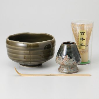 Japan 極 よもぎ 抹茶揃 陶器 美濃焼 やきものの里から、暮らしを贈ります。　ギフト 食器 セット テーブルウェア