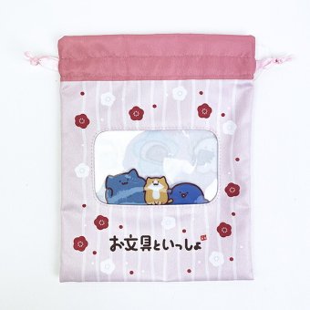 お文具といっしょ 窓付き巾着 (お花)