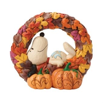 ジム ショア Jim Shore スヌーピー オン フォール リース 置物 フィギュア 人形 6018512 Peanuts インテリア ＜ハロウィン＞