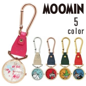 カラビナウォッチ レディース ムーミン MOM014 定形外 送料無料 MOOMIN ムーミン谷 リトルミイ スナフキン 時計 キーチェーン ナースウォッチ かわいい キッズ 腕時計 通学 通勤 ギフト