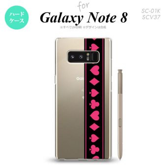 【SC01K】【スマホケース/スマホカバー】【ギャラクシー ノート8】SC01K スマホケース Galaxy Note8 SC-01K カバー ギャラクシー ノート8 トランプ(帯) 黒×ピンク nk-sc01k-524【メール便送料無料】