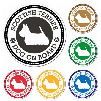 SCOTTISH TERRIER スコティッシュテリア ブラウン 肉球 カーサイン 車 マグネットステッカー 犬 マグネット 強力 直径13cm 丸型 おしゃれ かわいい ドラレコステッカー 安全対策 危険運転 煽り運転 アニマル 動物 犬種別 屋外 防水 屋内 肉球マーク