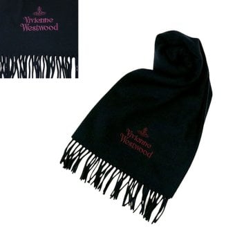ヴィヴィアンウエストウッド VIVIENNE WESTWOOD マフラー W00Q7-N401-BLACK レディース メンズ BLACK ブラック