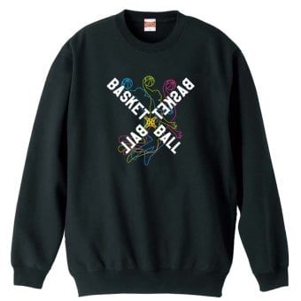 バスケ トレーナー スウェット メンズ レディース ジュニア 裏パイル 練習着 おもしろ 名入れ おしゃれ 文字入れ無料 綿100% キッズ 大きいサイズ 「ネオンスタイルのクロスBASKETBALL」 アートワークスコウベ 【送料無料】