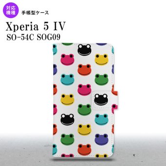 Xperia 5IV Xperia5IV 手帳型スマホケース カバー カエル かえる 白 2022年 10月発売 nk-004s-xp54-dr162