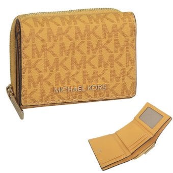 マイケルコース MICHAEL KORS 三つ折り財布 折り畳み ミニ財布 コンパクト アウトレット JET SET TRAVEL 35S4GTVZ5B 469 イエロー