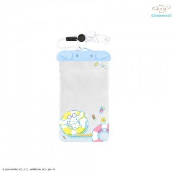 サンリオ 防水ポーチ シナモロール スマホケース 防水ケース ネックストラップ付き IPX6 キャラクター グッズ 雑貨 iPhone Android 対応 海 プール レジャー アウトドア フェス サンリオ正規ライセンス品