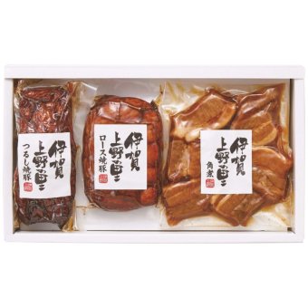 お歳暮・冬ギフト 伊賀上野の里 2種の焼豚&豚角煮セット (SAG-40) ※送料無料(北海道・沖縄・離島への配送不可)