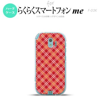 【F03K】【スマホケース/スマホカバー】F03K スマホケース らくらくスマートフォンme F-03K カバー チェックA 赤 nk-f03k-431【メール便送料無料】