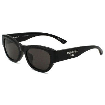 バレンシアガ BALENCIAGA サングラス アジアンフィット UVカット アイウェア キャットアイ フォックス BB0389SK-001 メンズ レディース ユニセックス ブラック+グレー 国内正規品
