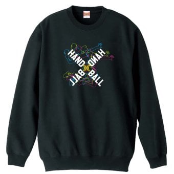 ハンドボール トレーナー スウェット メンズ レディース ジュニア 裏パイル 練習着 おもしろ 名入れ おしゃれ 文字入れ無料 綿100% キッズ 大きいサイズ 「ネオンスタイルのクロスHANDBALL」 アートワークスコウベ 【送料無料】