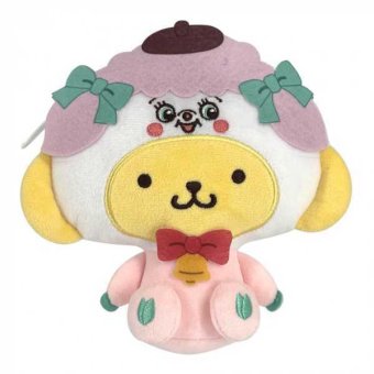 パスケース リール付き ポムポムプリン サンリオ SWIMMER コラボ ぬいぐるみ かぶりもの 定期入れ ICカードケース 小物入れ ポーチ キャラクター グッズ かわいい プレゼント サンリオ正規ライセンス品