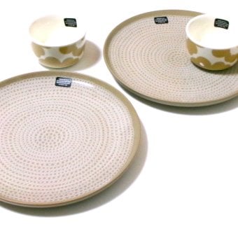 北欧ブランド食器　マリメッコmarimekko　ディナープレート25㎝・ボウル　ペア 