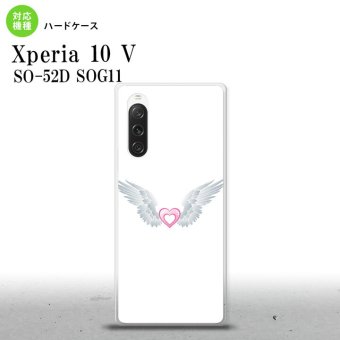 Xperia10V Xperia10V スマホケース 背面ケース ハードケース 白翼 ハート 白 ピンク 2023年 7月発売 nk-xp105-475