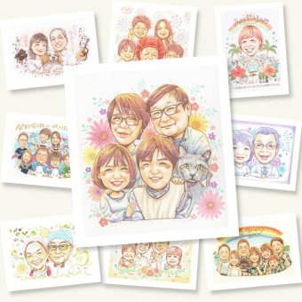 記念日のプレゼントに、あたたかなタッチで、気持ちまで伝わる一枚に。修正無料で、納得しながら進められます。 似顔絵 贈り物 感謝 プレゼント 名入れ 手描き ギフト 記念日 記念 誕生日 お祝い 感謝 おじいちゃん お父さん おばあちゃん 家族 両親 名入れ 修正無料 下書き確認 実績多数 喜ばれる かわいい 似てる 家族 一生もの 感謝 オリジナル 長寿祝い 還暦祝い 古希祝い メモリアル 贈答品