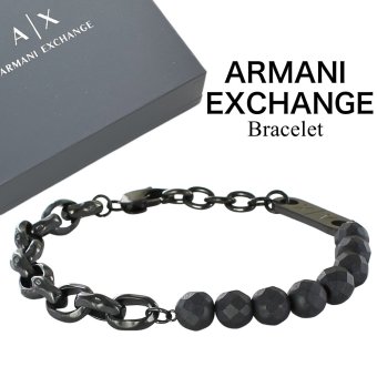 アルマーニエクスチェンジ ブレスレット ユニセックス メンズ レディース 半貴石 ヘマタイト チェーン ブラック プレゼント 誕生日 記念日 プレゼント ギフト 成人 卒業 入学