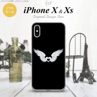 【iPhoneX】【スマホケース/スマホカバー】【アイフォンX】iPhoneX スマホケース カバー アイフォンX 翼(ハート) 白×黒 nk-ipx-tp474【メール便送料無料】