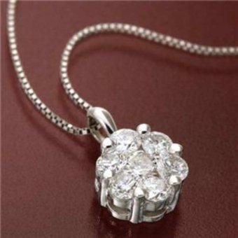 ネックレス レディース K18WG ダイヤモンド 18金 ホワイトゴールド インビジブルセッティング ペンダント 合計7石 豪華 天然石 アクセサリー ジュエリー 贈り物 プレゼント ギフト