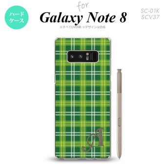 【SC01K】【スマホケース/スマホカバー】【ギャラクシー ノート8】SC01K スマホケース Galaxy Note8 ケース ギャラクシー ノート8 イニシャル チェックB 緑 nk-sc01k-436ini【メール便送料無料】
