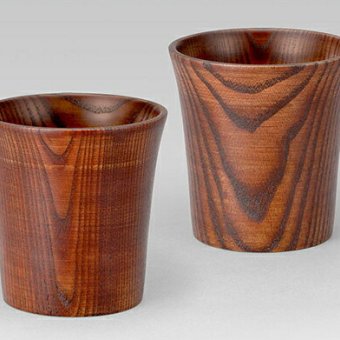 天然木　拭漆カップペア インテリア 漆器 盆 カタログギフト 景品 粗品