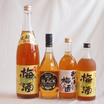 豪華梅酒4本セット(おばあちゃんの梅酒 芋焼酎仕込五代梅酒(鹿児島) 芳醇ブランデー仕立チョーヤ梅酒) 720ml×3本 1800ml×1本