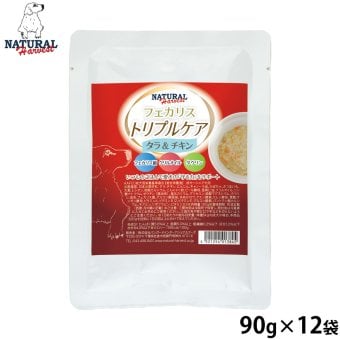 ナチュラルハーベスト NaturalHarvest 国産 フェカリストリプルケア タラ＆チキン ドッグフード 90g×12袋